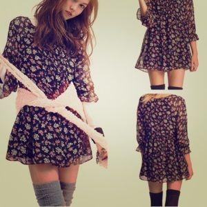 Free People Floral Printed Babydoll Dress